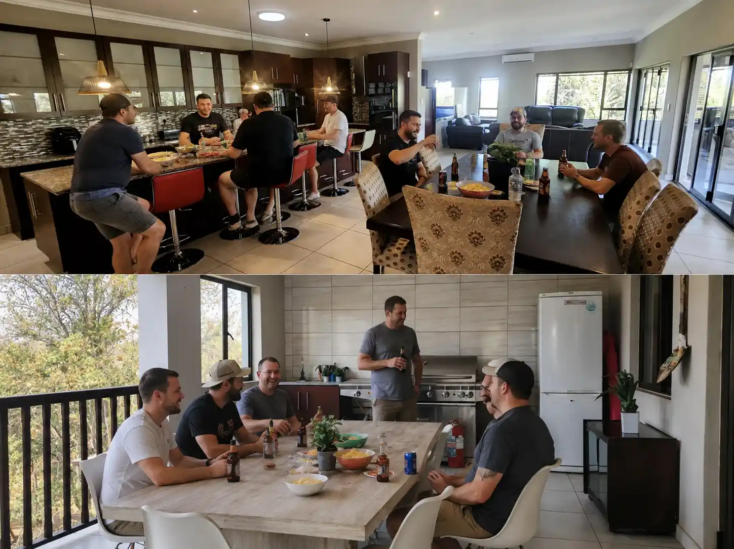 Friends enjoying a braai weekend getaway at Bokmakierie Place in Modimolle